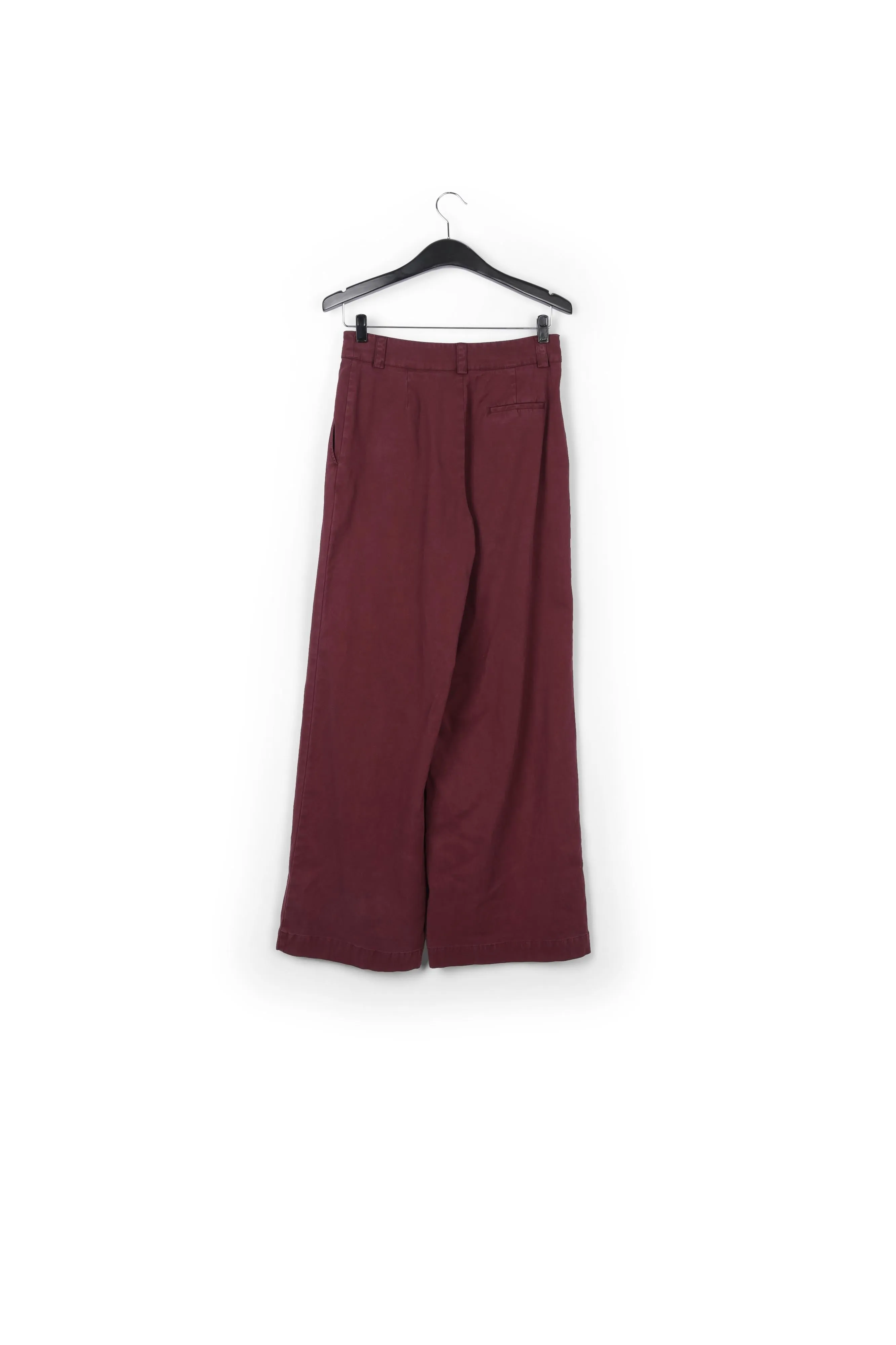 Burgundy straight-leg pants