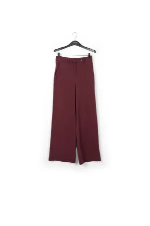 Burgundy straight-leg pants