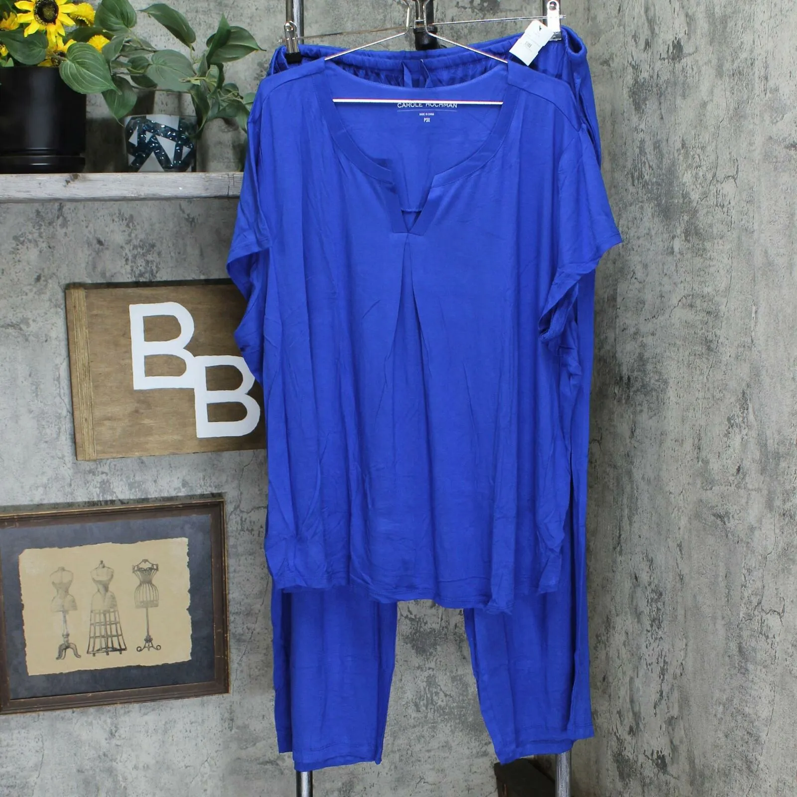Carole Hochman Petite Plus Satin Trim Pajama Set