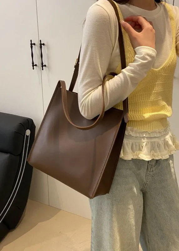 Carrera - Structured PU Leather Tote with Shoulder Strap