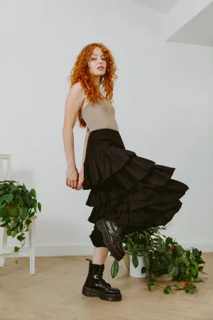 Cascading Ruffles Midi Skirt