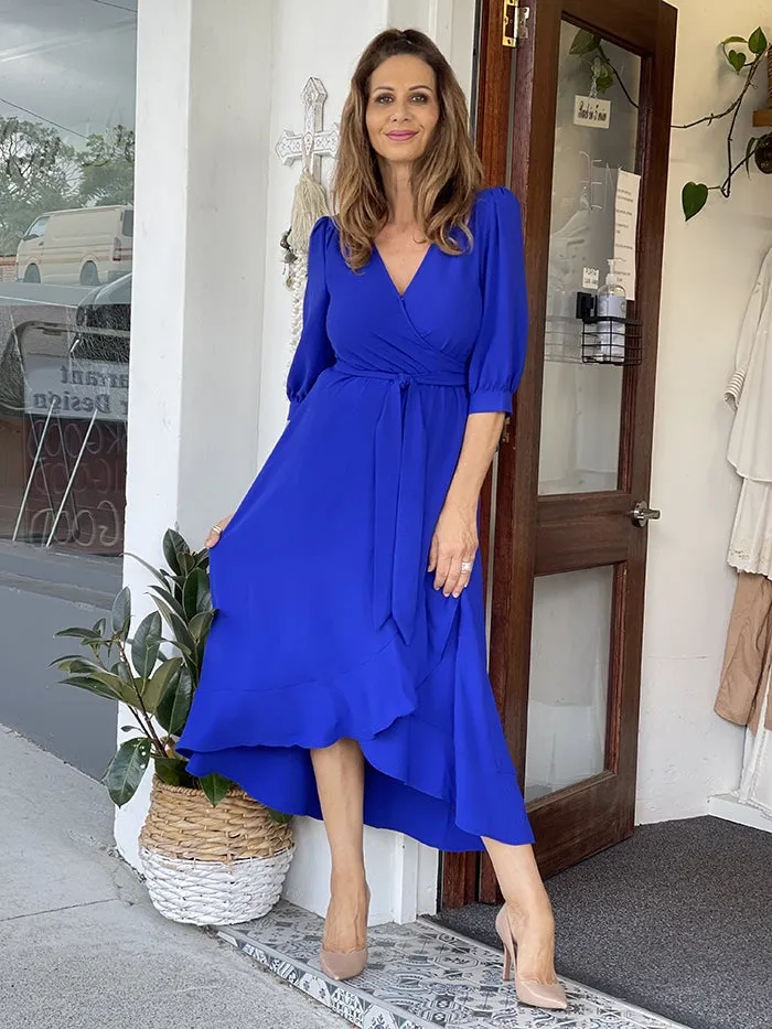 Ceilina Wrap Dress - Cobalt