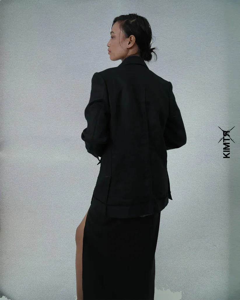 Charcoal Linen Blazer