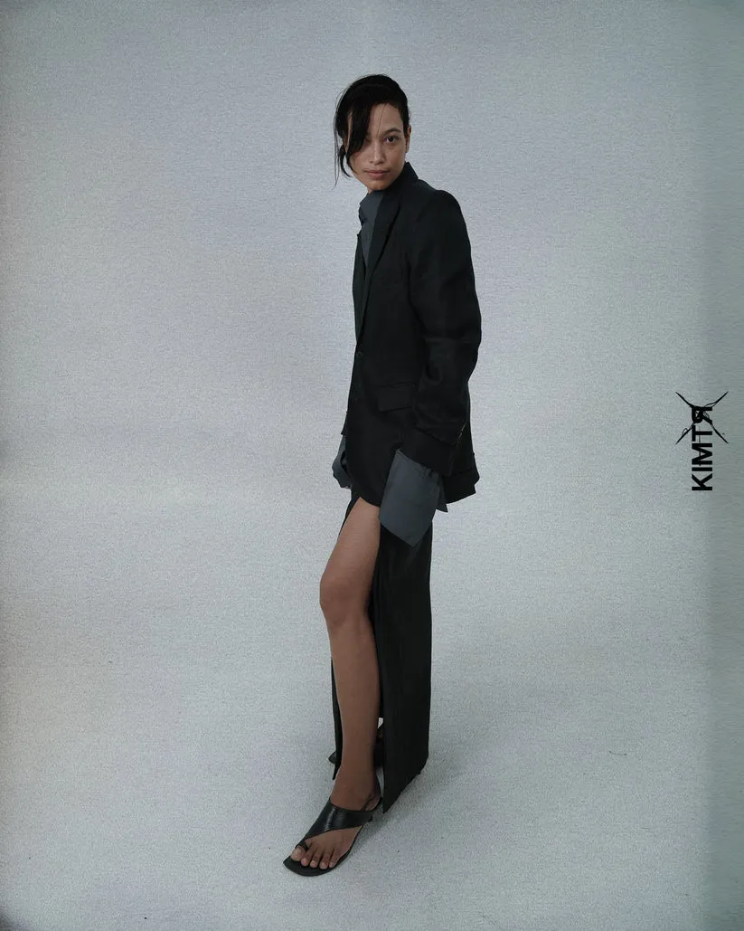 Charcoal Linen Blazer