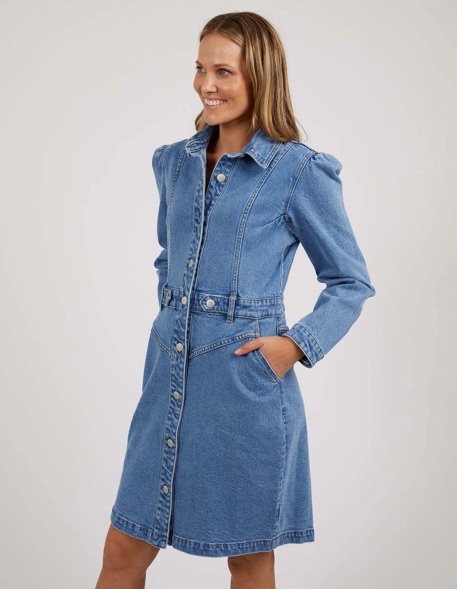 CHARLOTTE DENIM DRESS || LIGHT BLUE