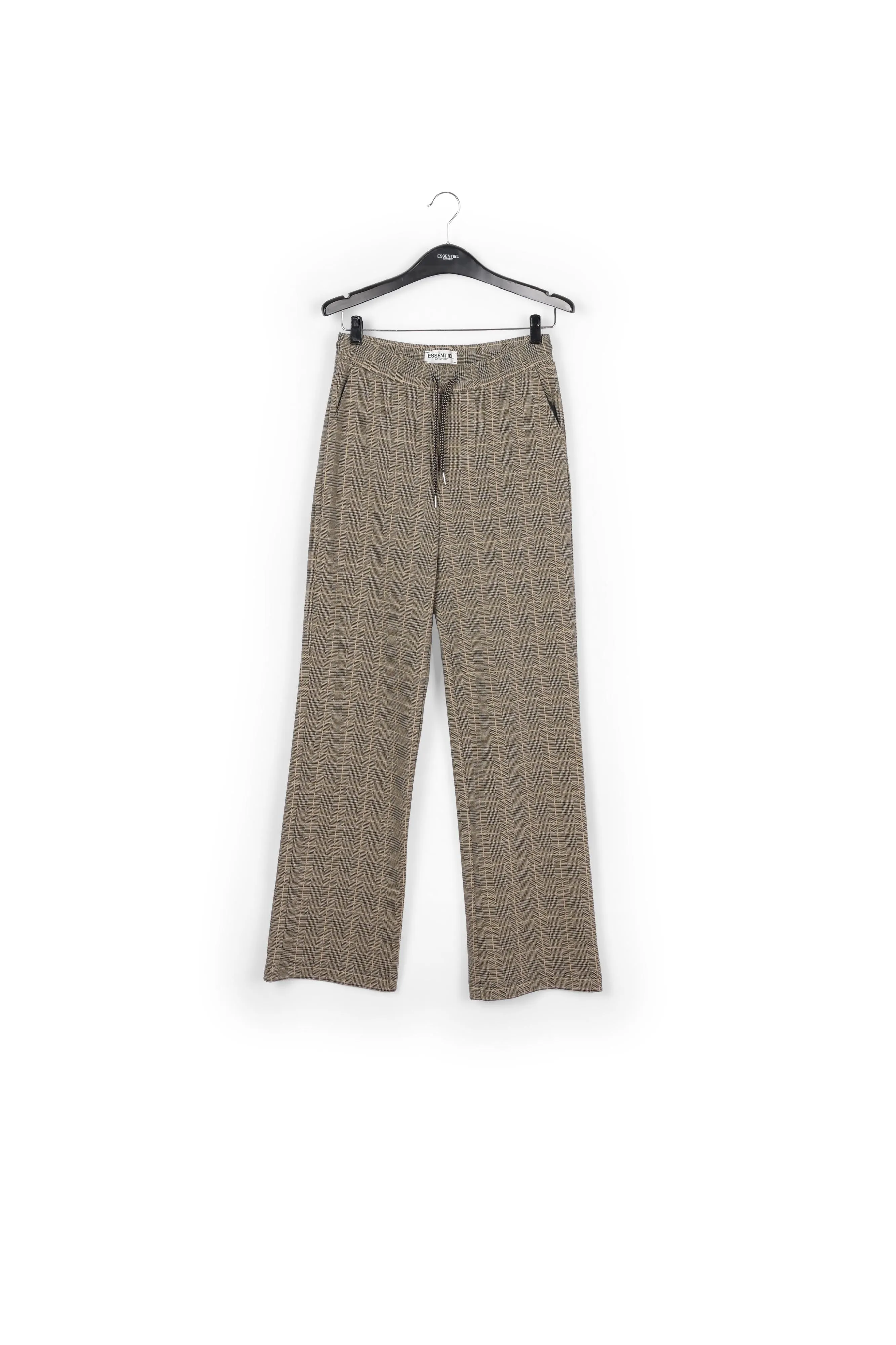 Checked motif jacquard-knit pants