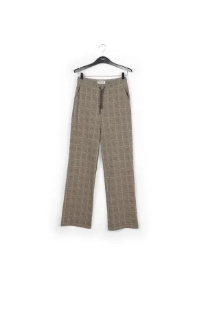 Checked motif jacquard-knit pants