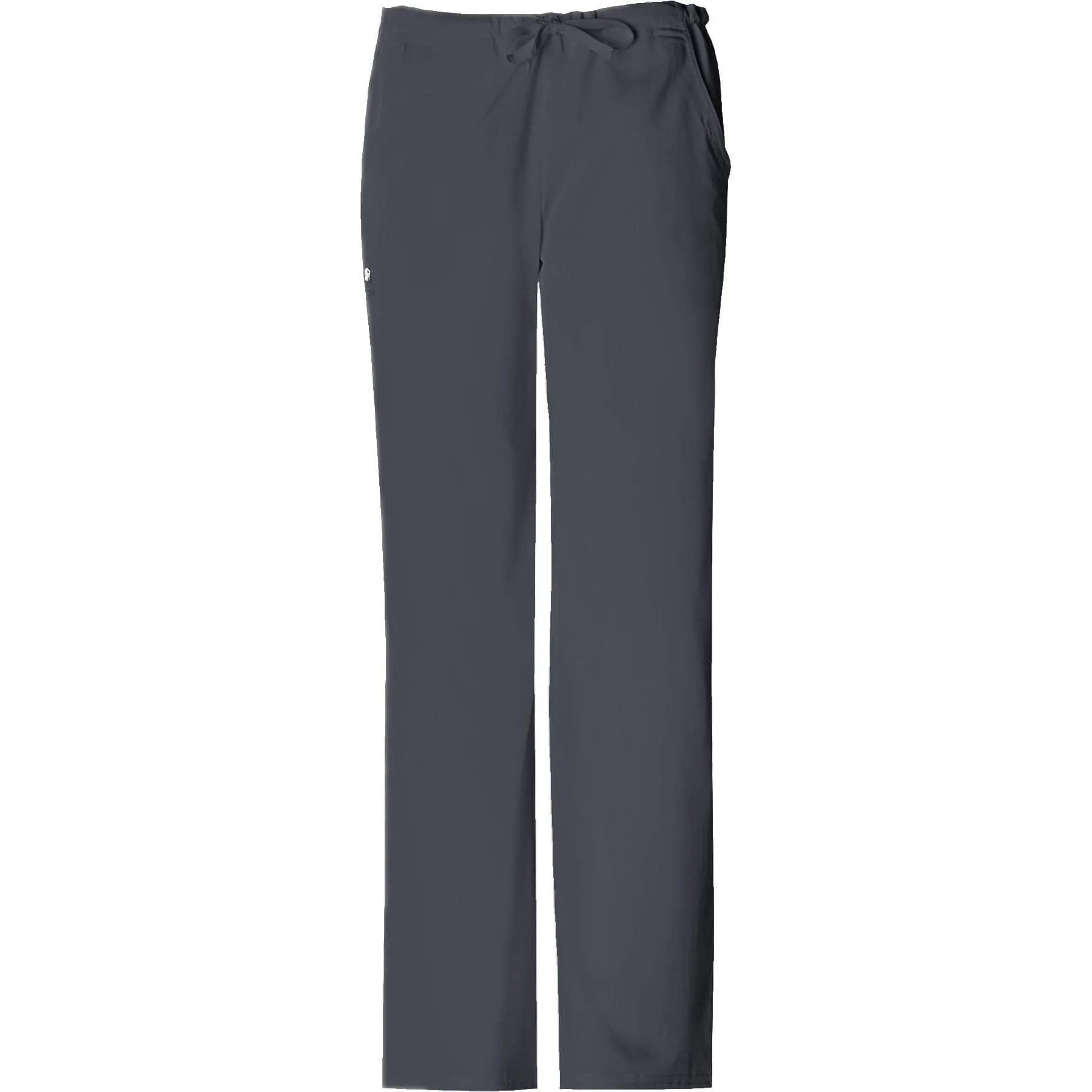 Cherokee Luxe 1066 Scrubs Pants Womens Low Rise Straight Leg Drawstring Pewter