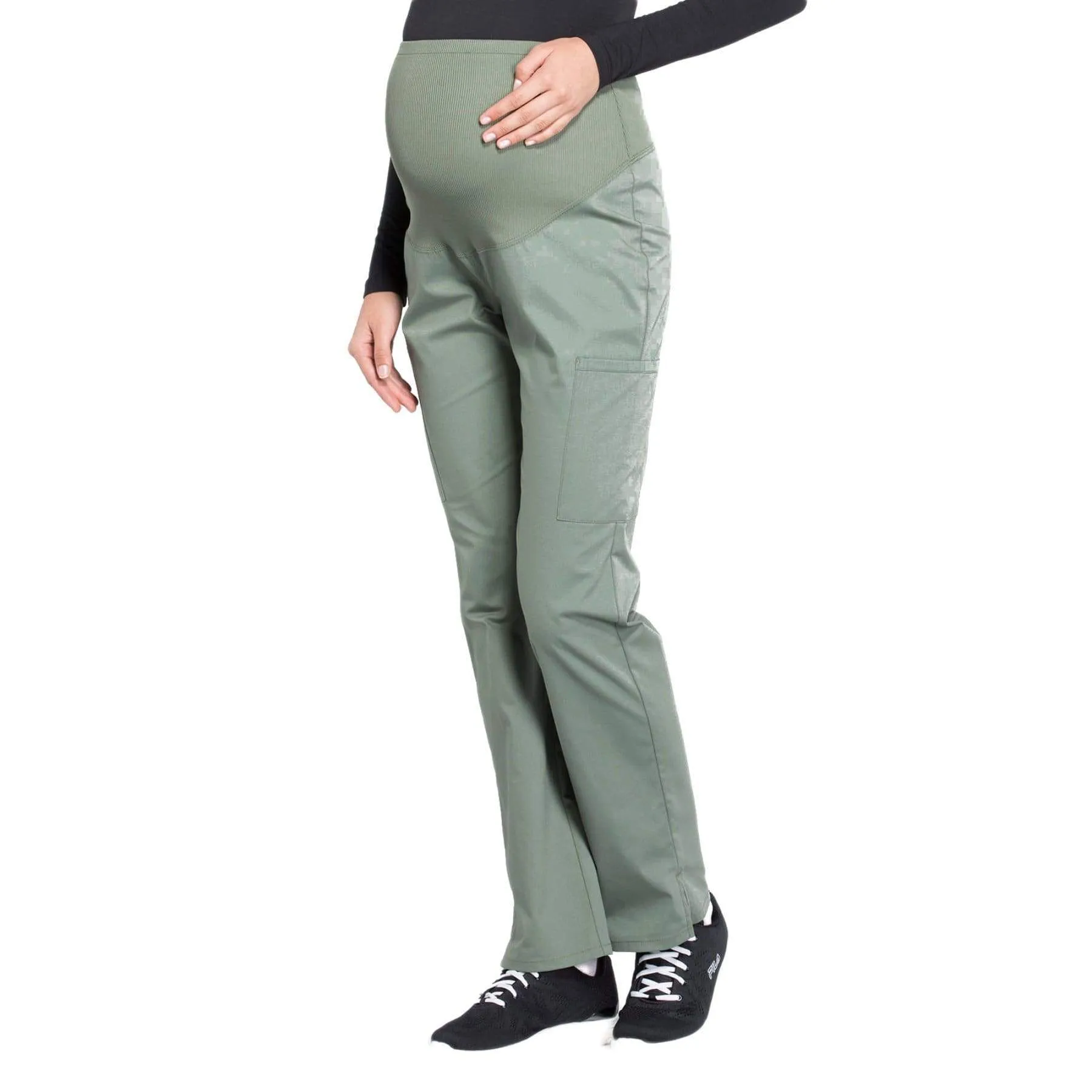 Cherokee Workwear Professionals WW220 Scrubs Pants Maternity Straight Leg Olive