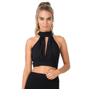 Chiffon Backless Crop Top Women Cut Out Cropped Tank Tops Camis Casual Boho Gypsy Tees
