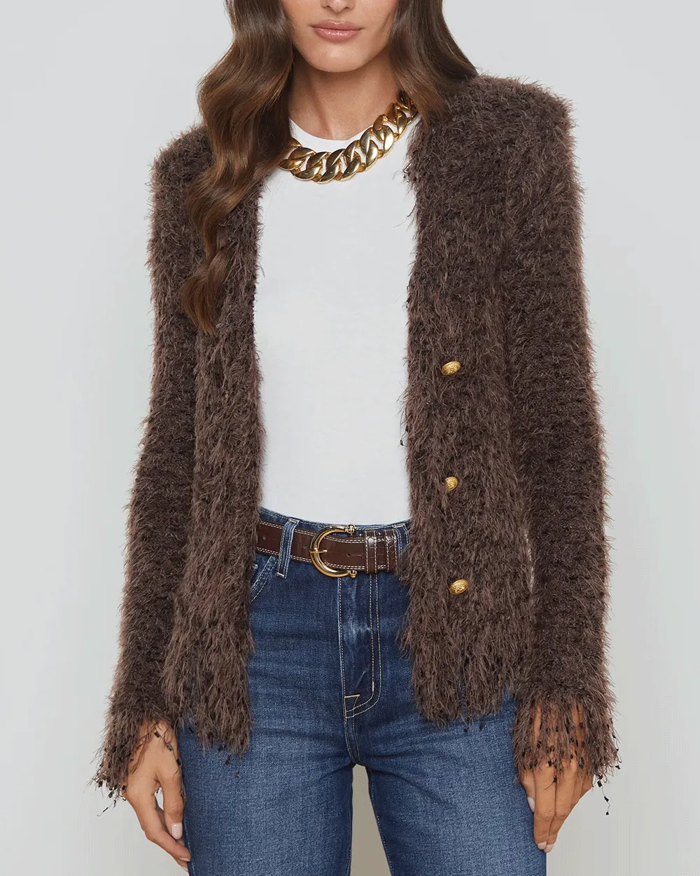 Chocolate Ganache Azure Cardigan Blazer