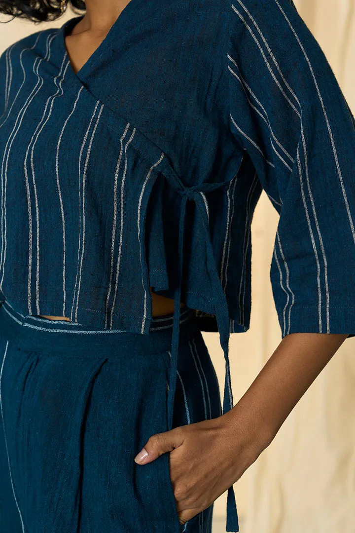 Cobalt Kala Cotton Angarakha Top