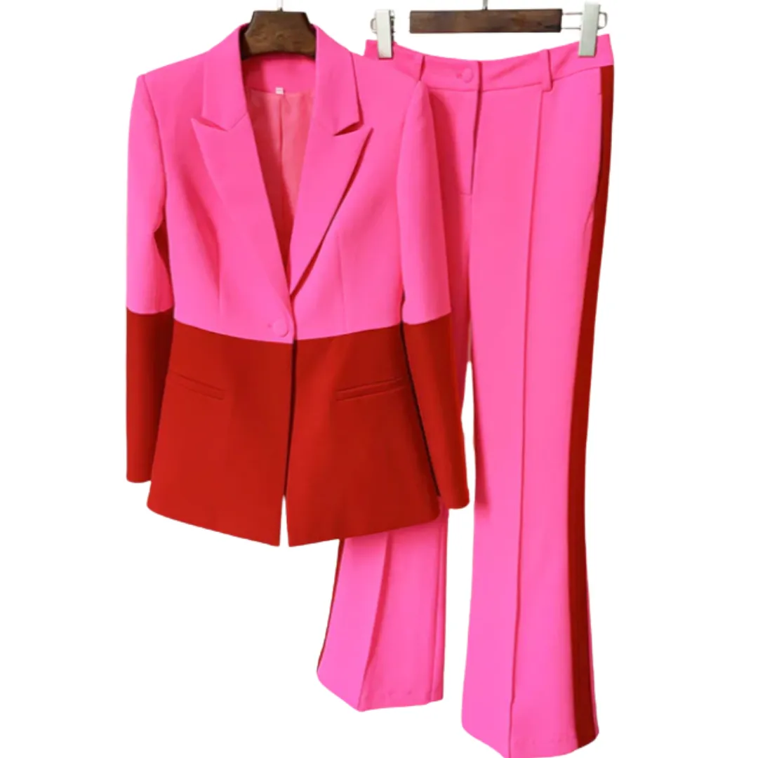 Color Block Pantsuit Set