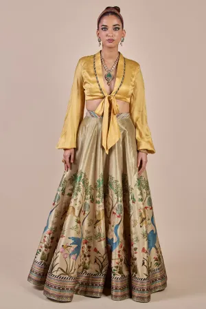 Creme Ivory - Yellow Skirt Set