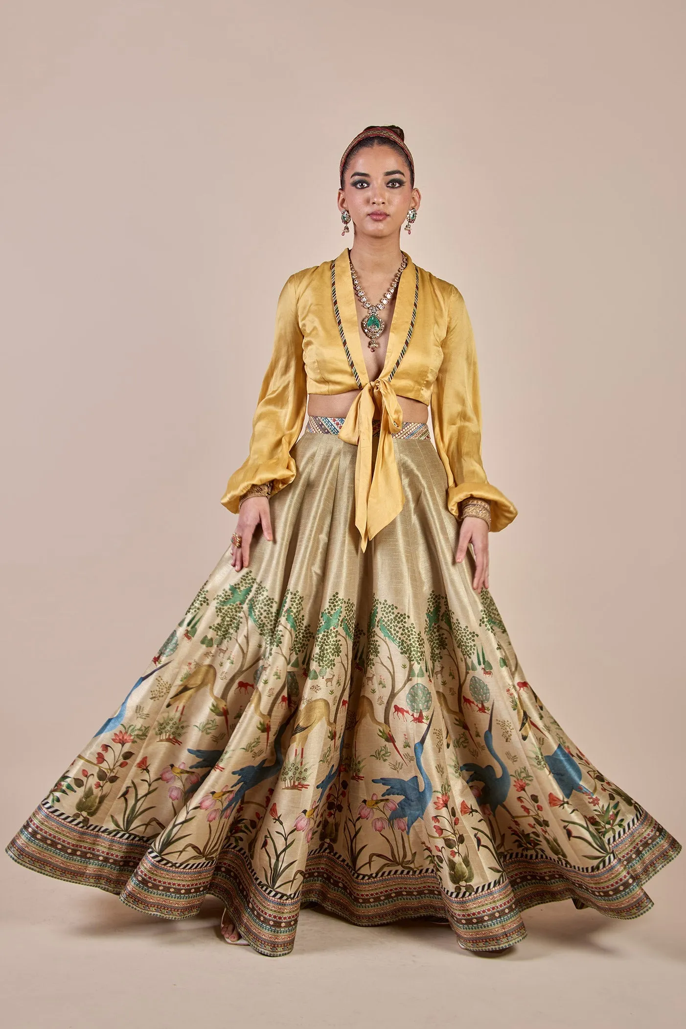 Creme Ivory - Yellow Skirt Set