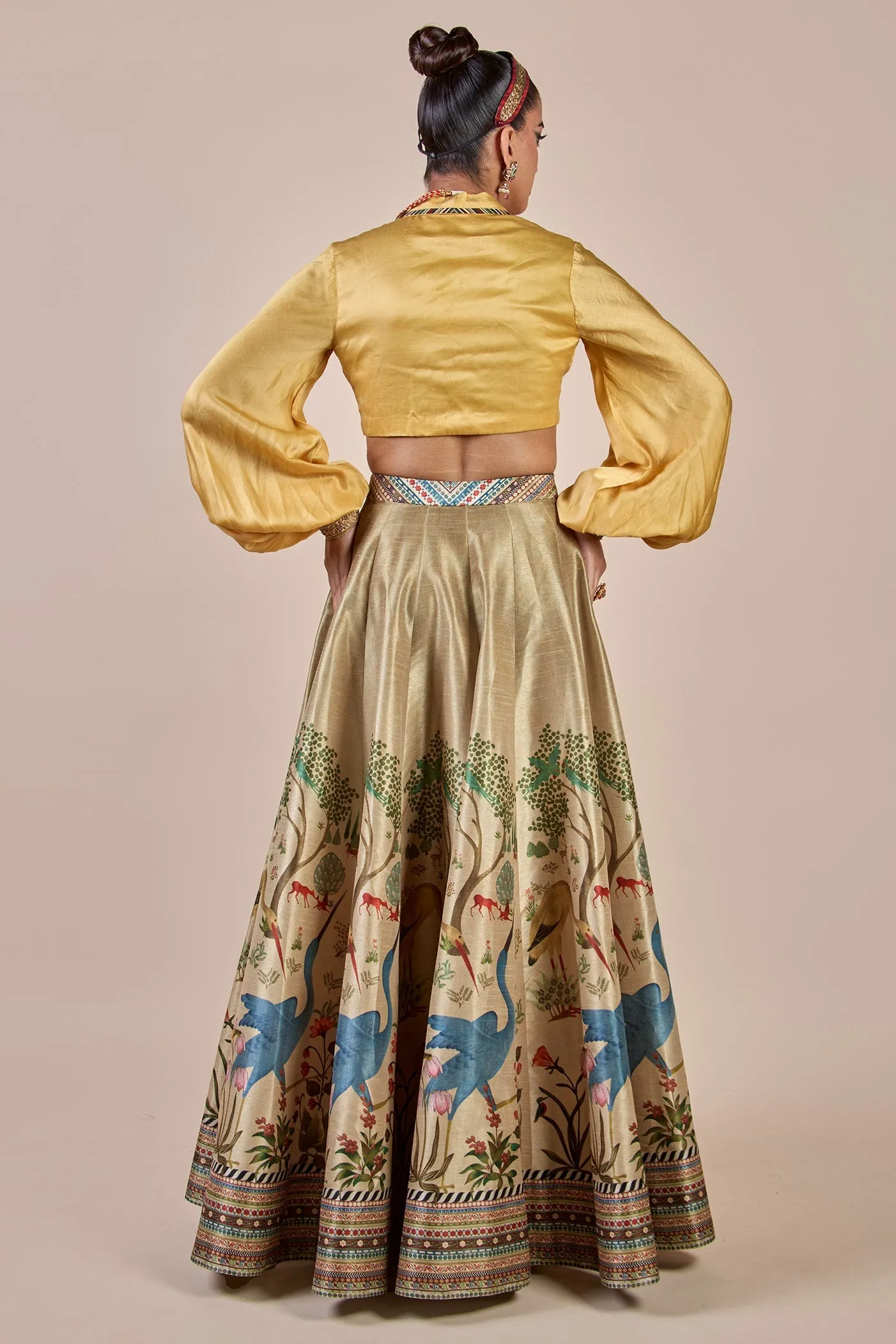 Creme Ivory - Yellow Skirt Set