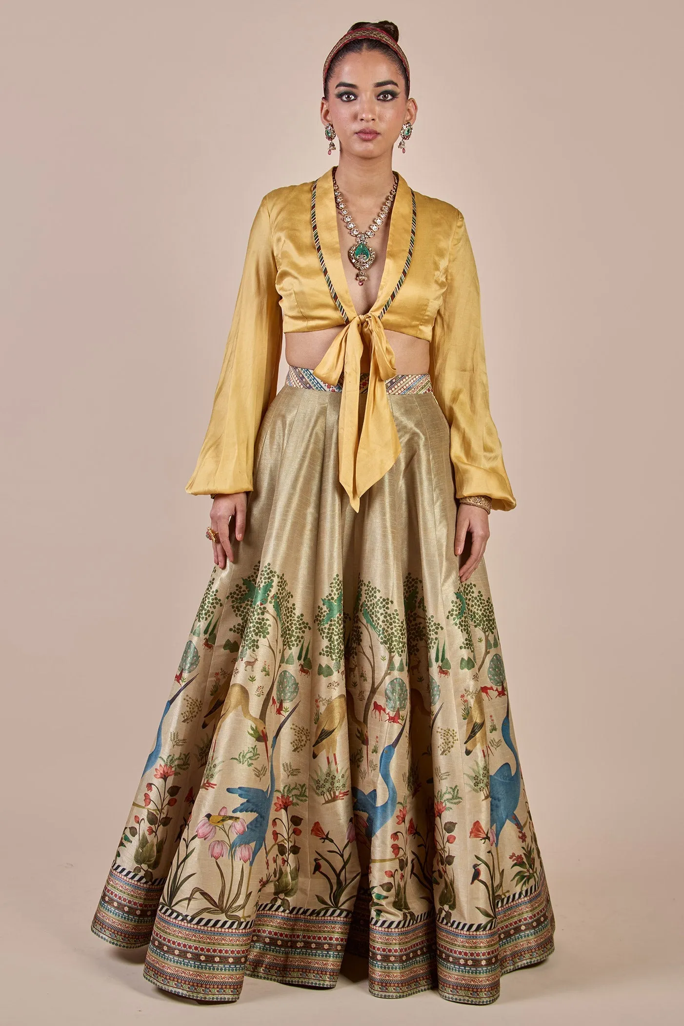 Creme Ivory - Yellow Skirt Set