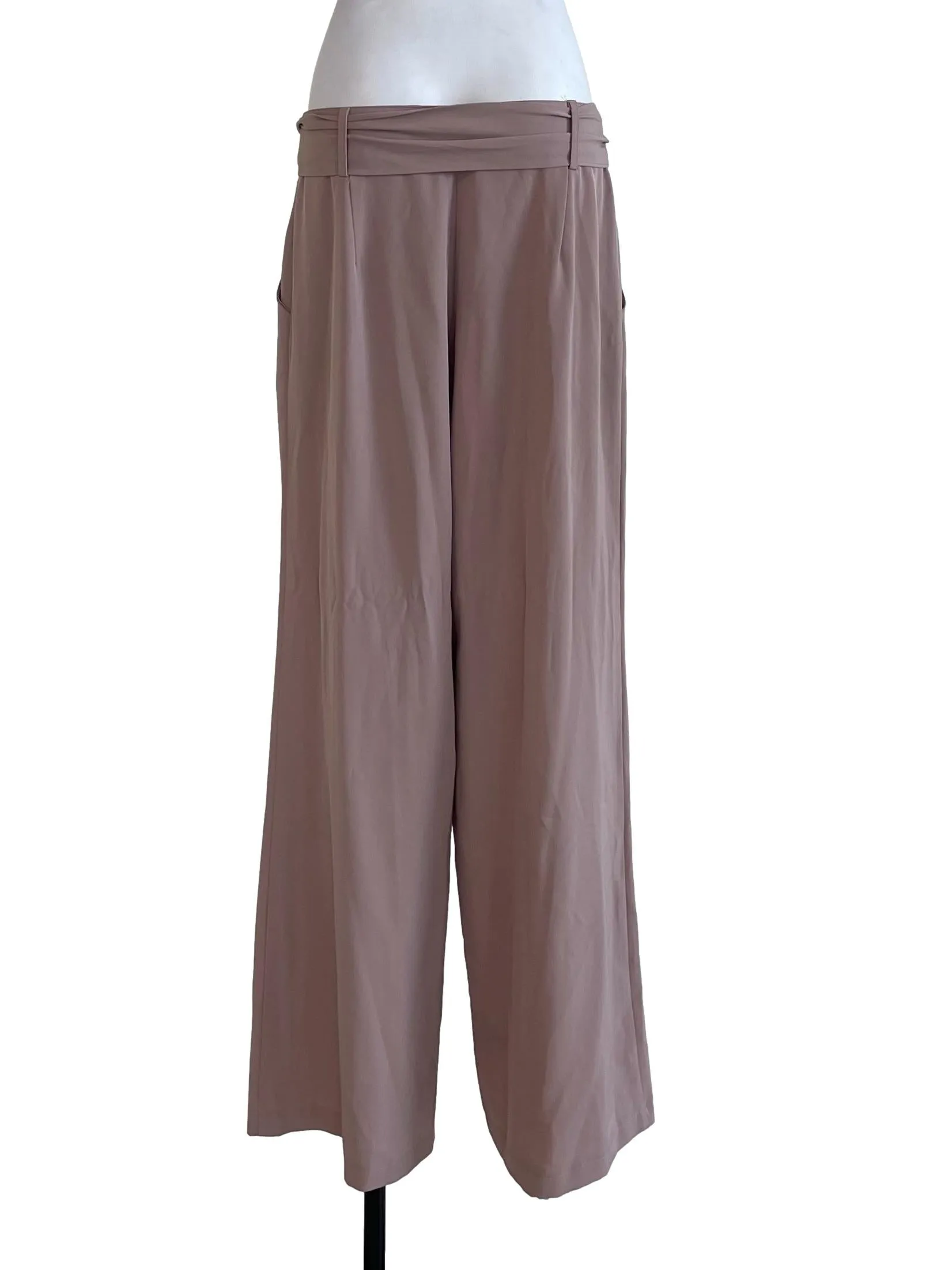 Crepe Pink Straight Pants