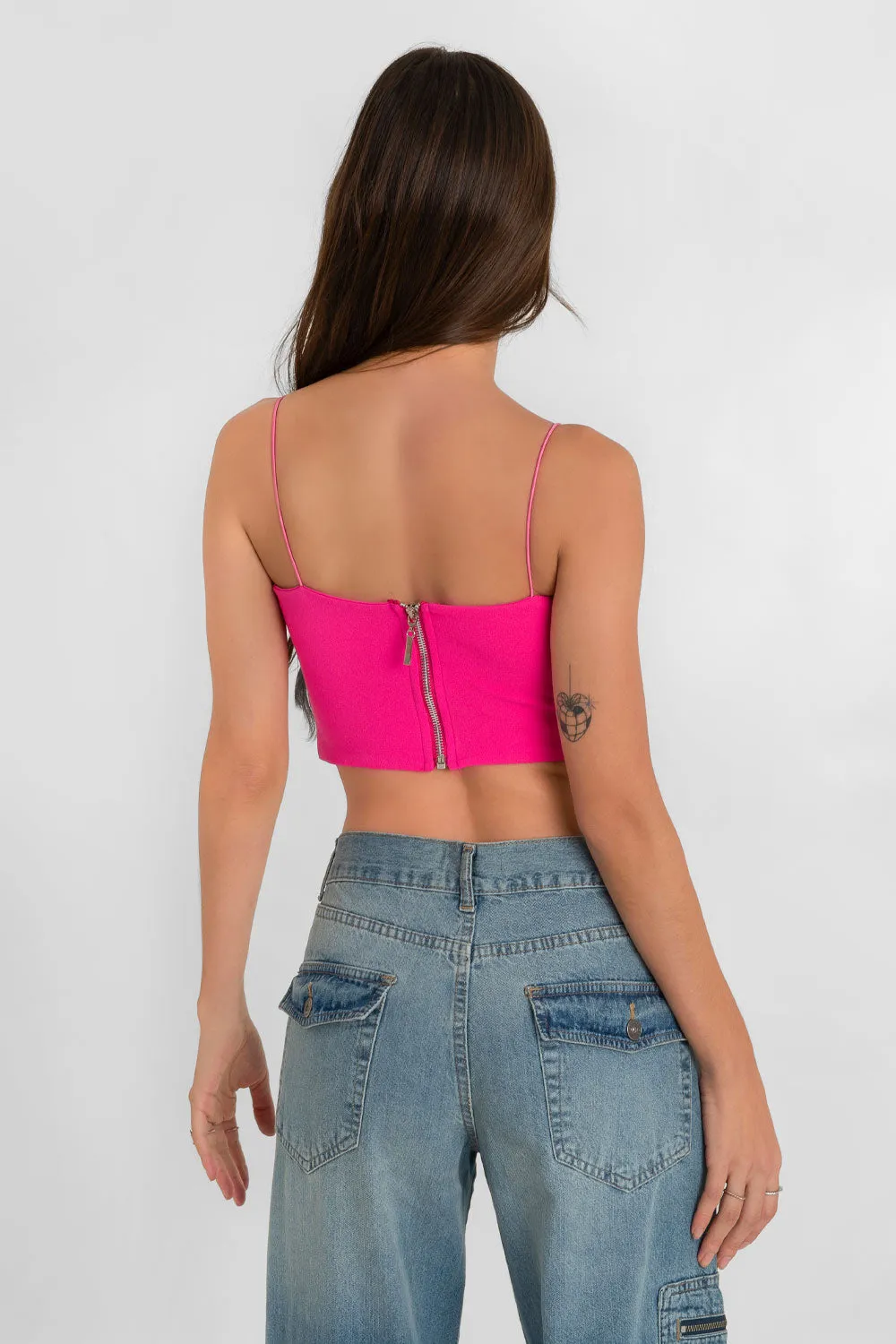 Crop top bandeau con tirantes