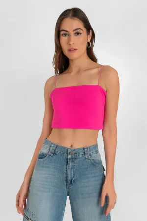 Crop top bandeau con tirantes