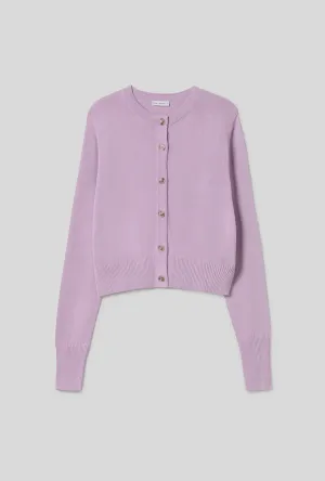Cropped Cardigan. Lilac