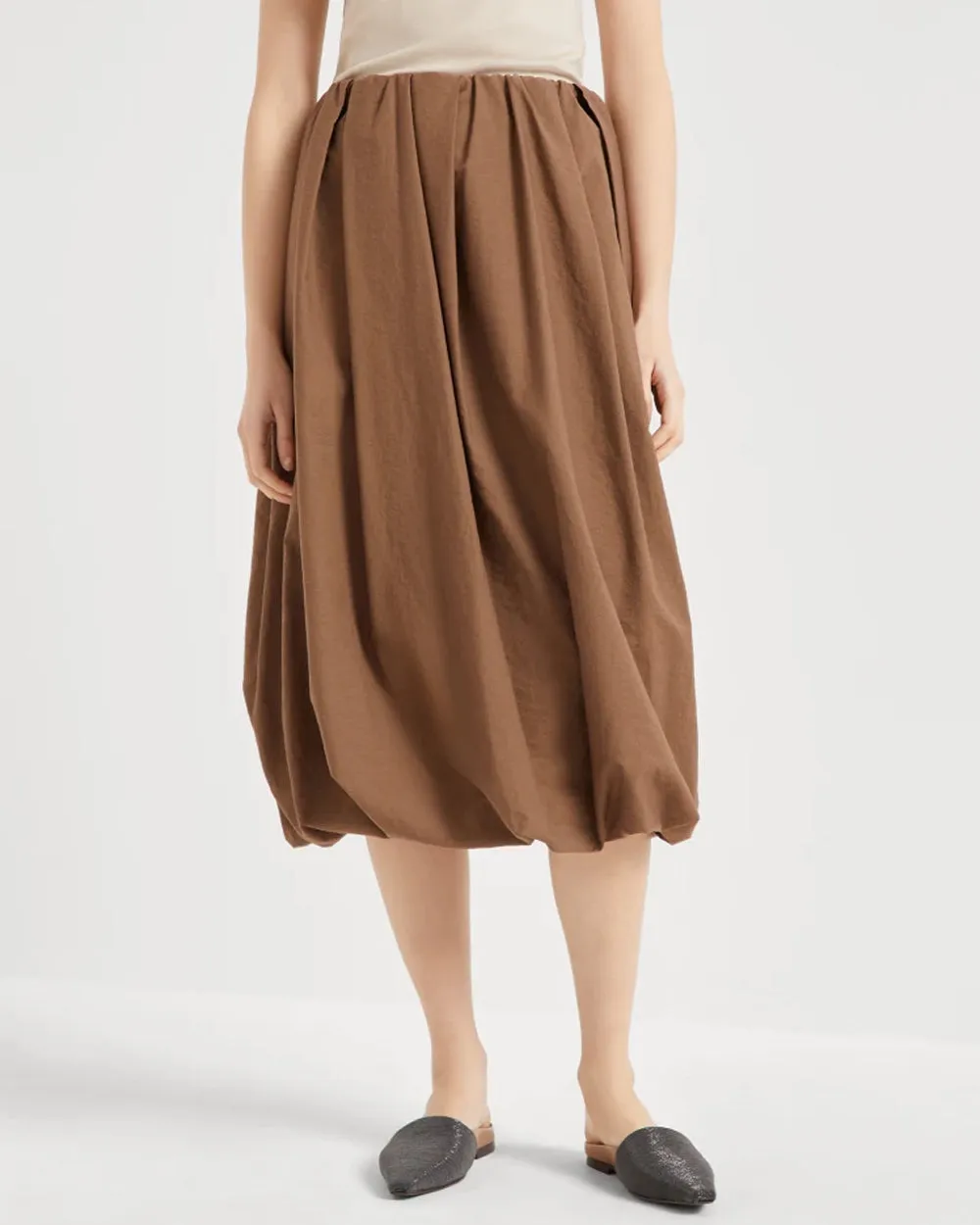 Cuoio Bubble Hem Skirt