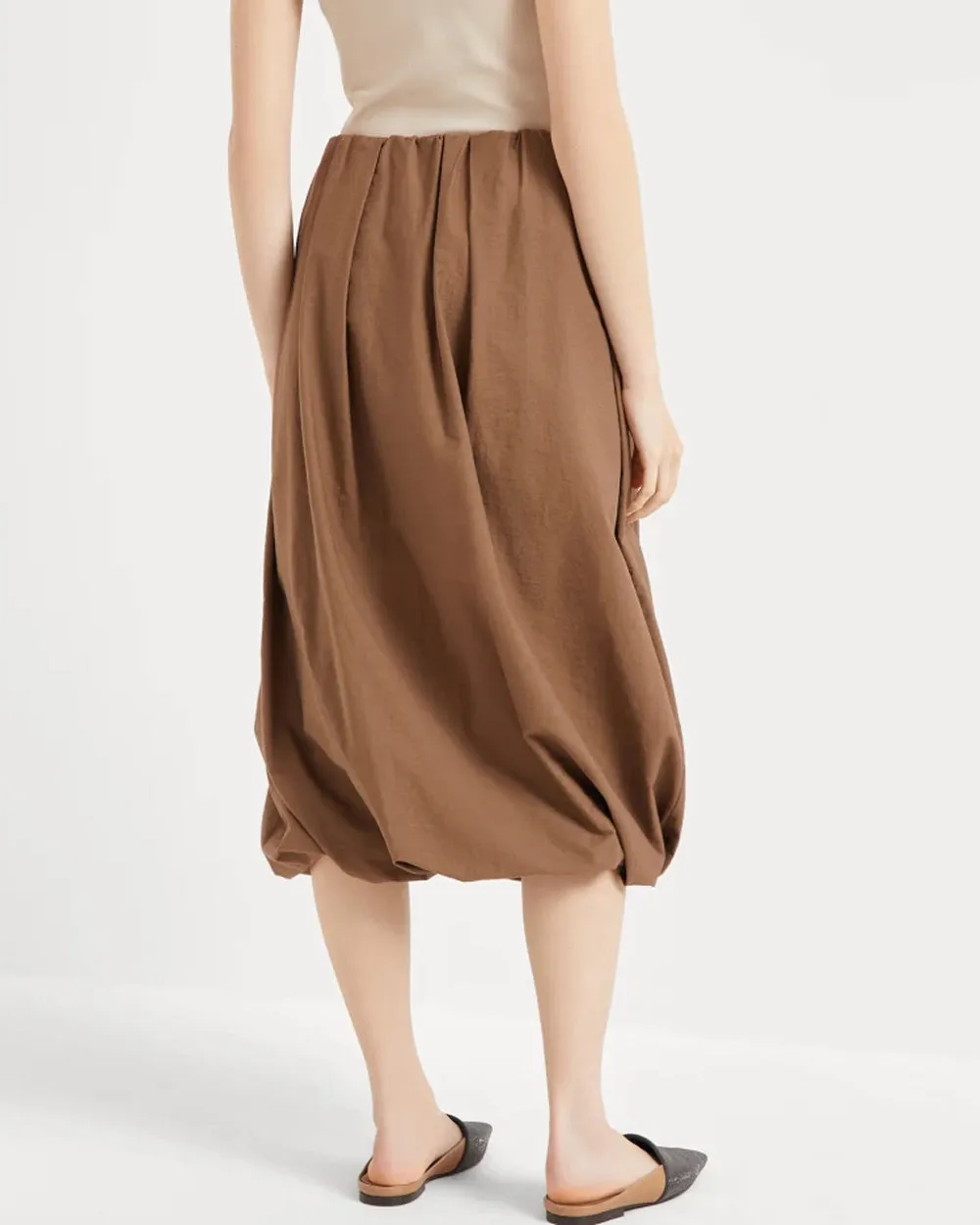Cuoio Bubble Hem Skirt