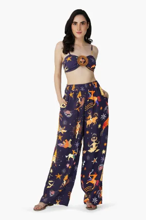 Dark Night Celestial Printed Crop Top