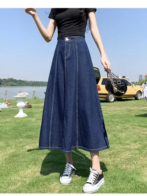 Denim Midi Skrit
