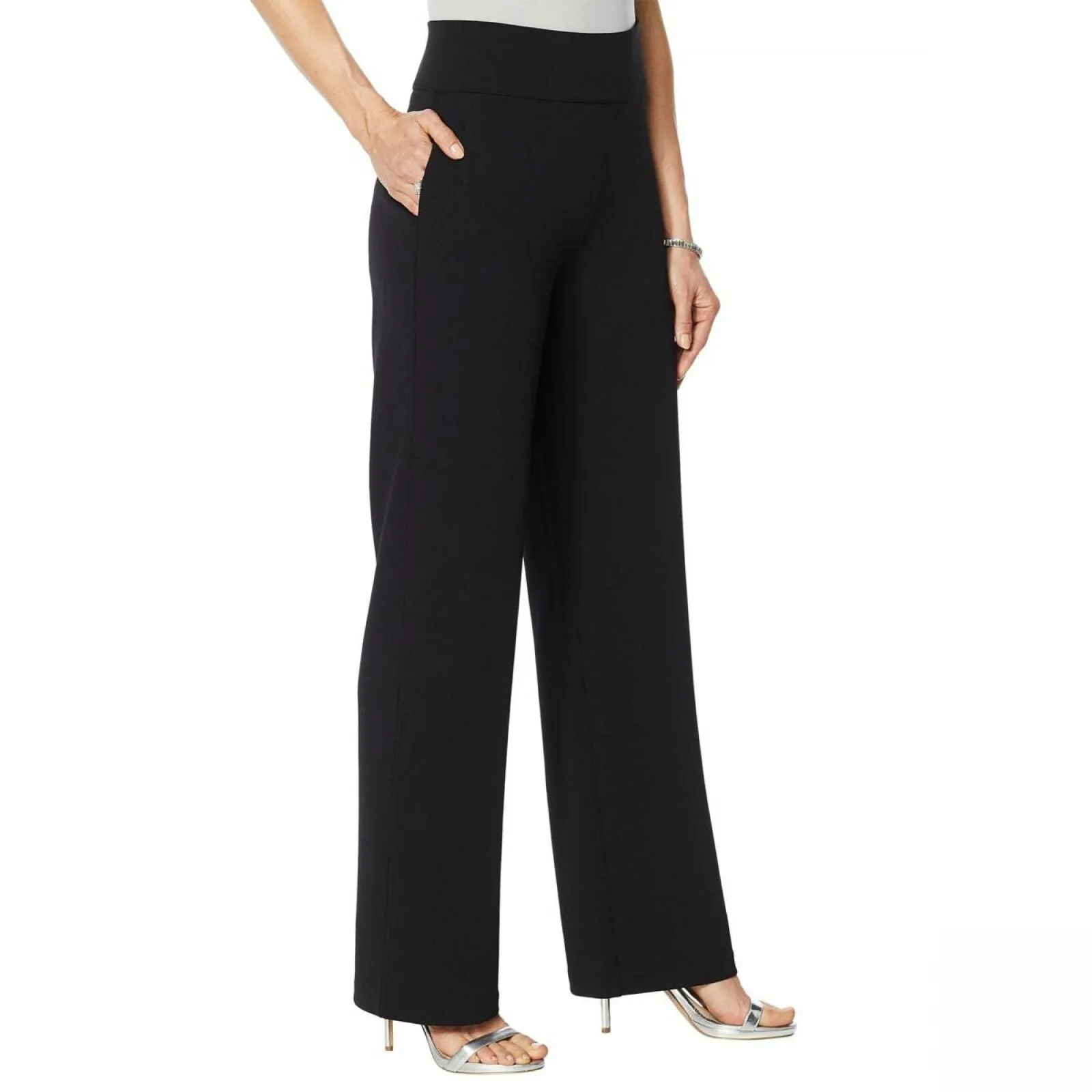 DG2 by Diane Gilman Women's Tall Wrinkle Resistant Stretch Crepe Pull On Trousers