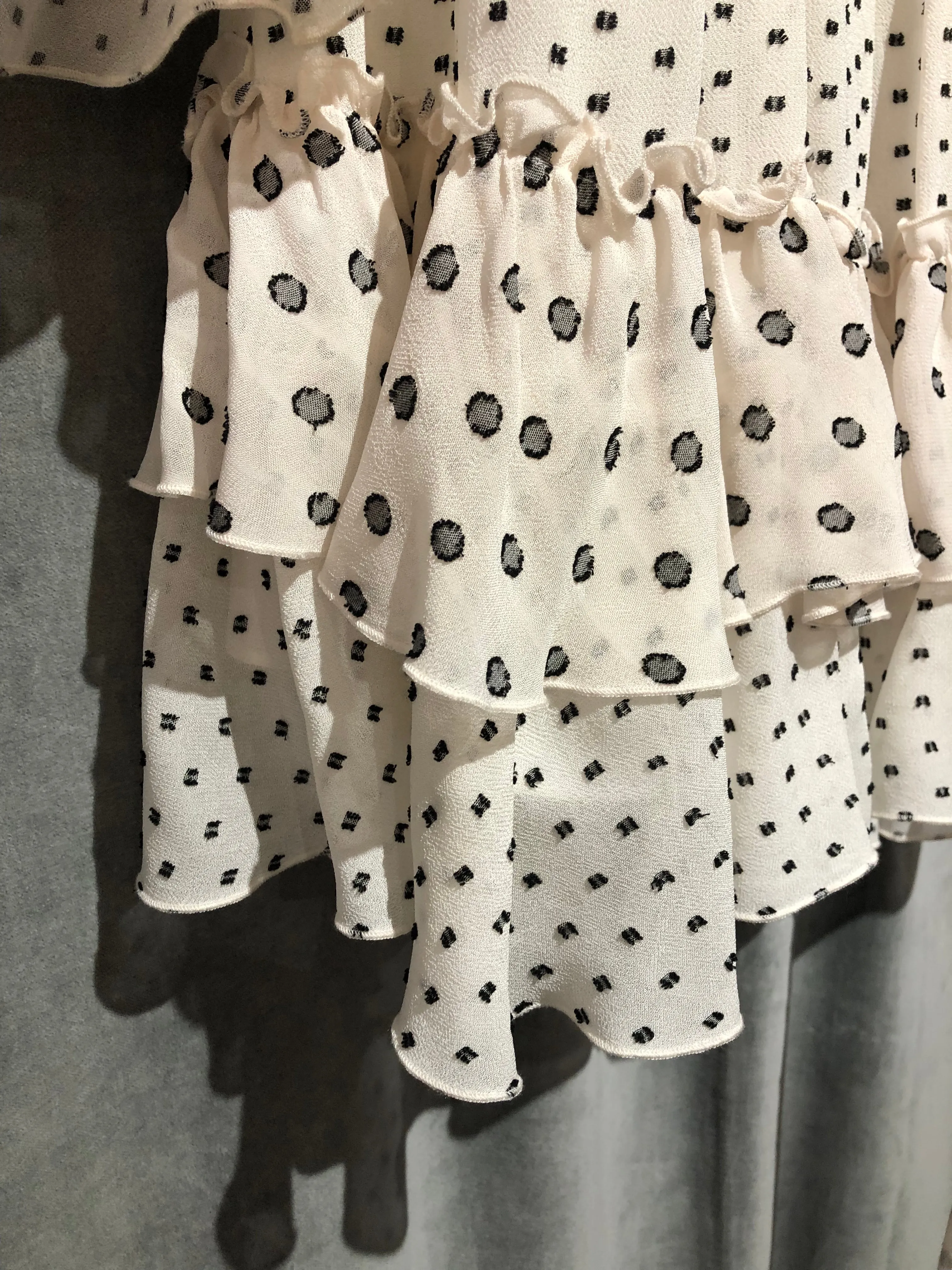 Diane Von Furstenberg "Martina" White Wrap Long Sleeve Dress with Black Polka Dots