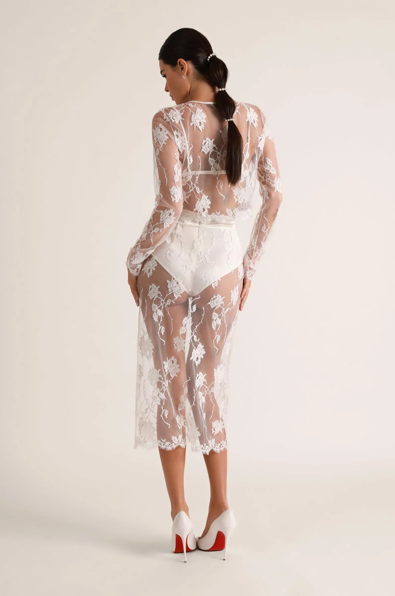 Dominique Midi Skirt Ivory