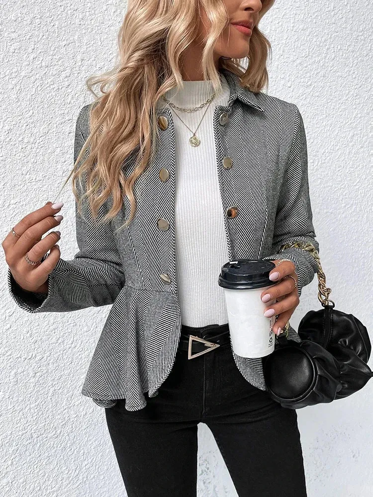 Double-Breasted Peplum Blazer for Chic Layers