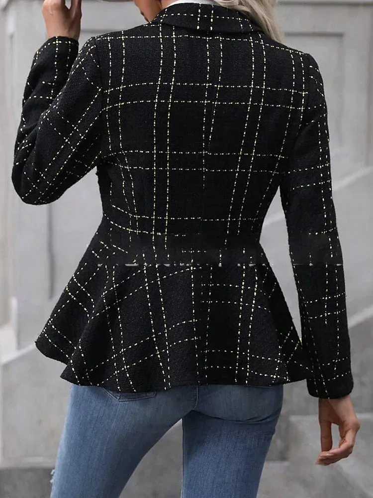Double-Breasted Peplum Blazer for Chic Layers