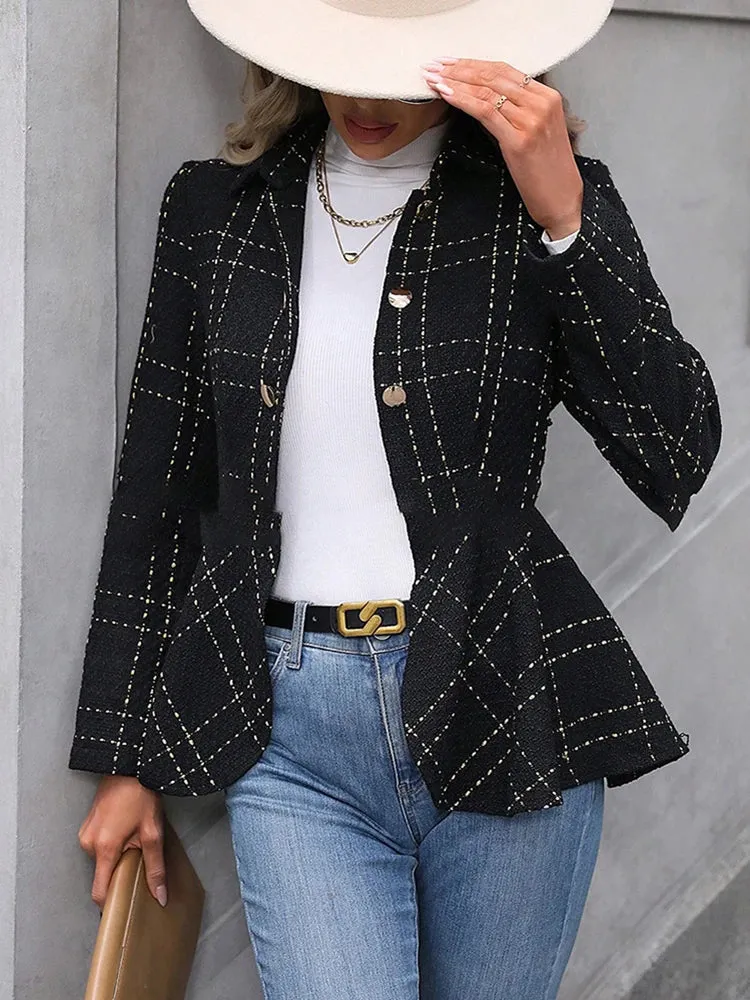 Double-Breasted Peplum Blazer for Chic Layers
