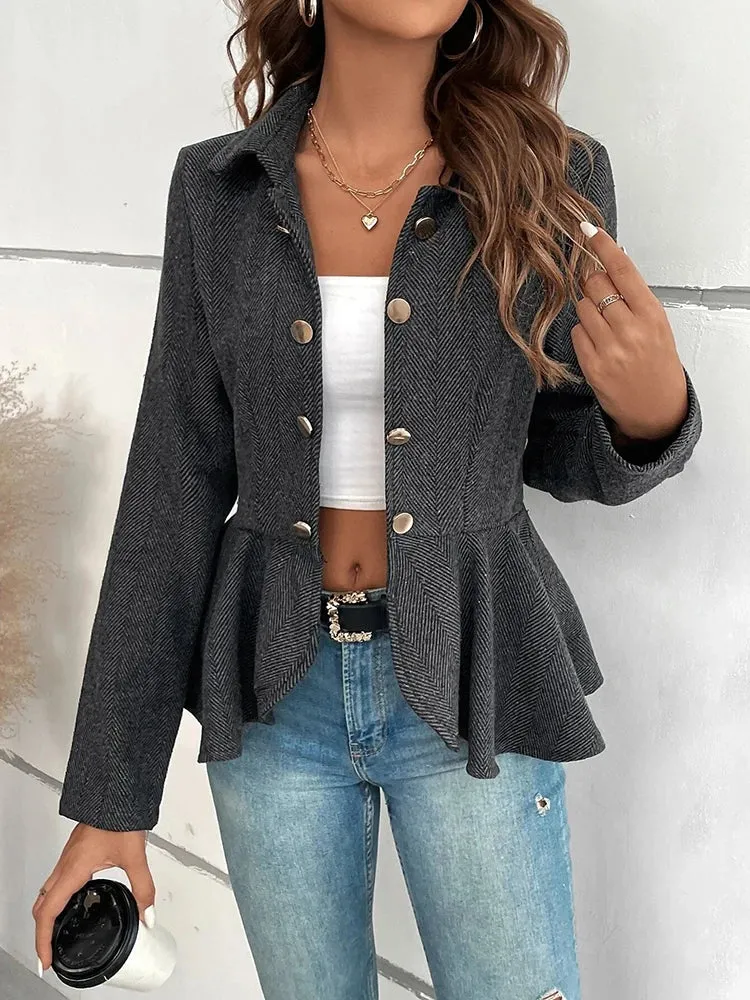 Double-Breasted Peplum Blazer for Chic Layers