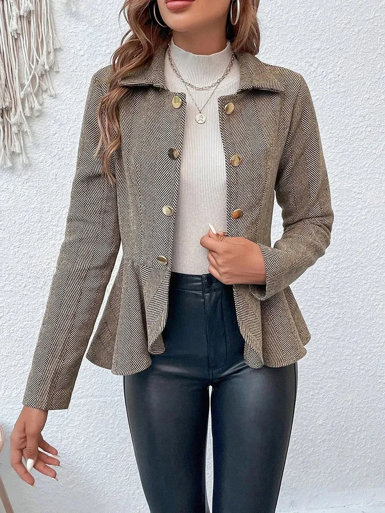 Double-Breasted Peplum Blazer for Chic Layers