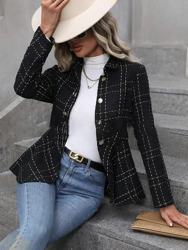 Double-Breasted Peplum Blazer for Chic Layers
