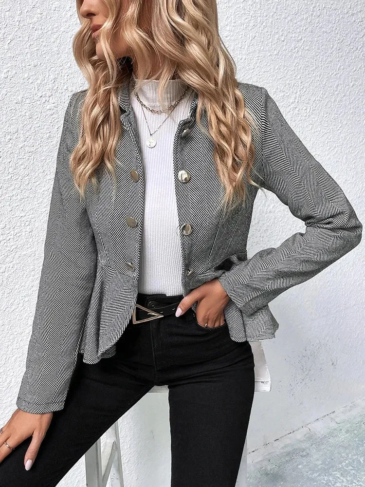 Double-Breasted Peplum Blazer for Chic Layers