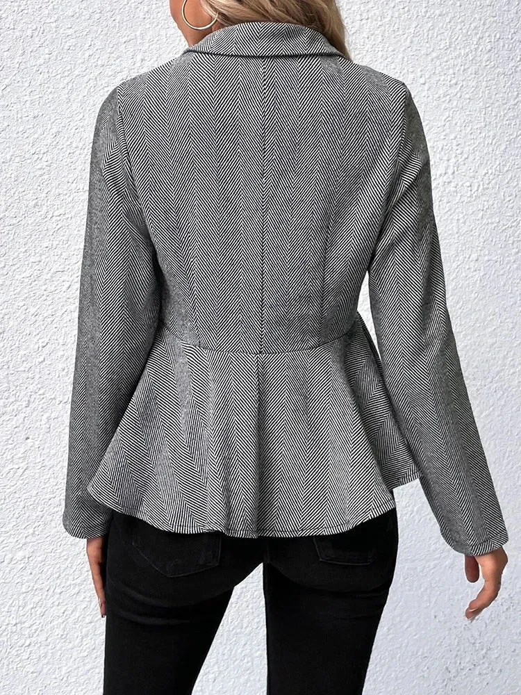 Double-Breasted Peplum Blazer for Chic Layers