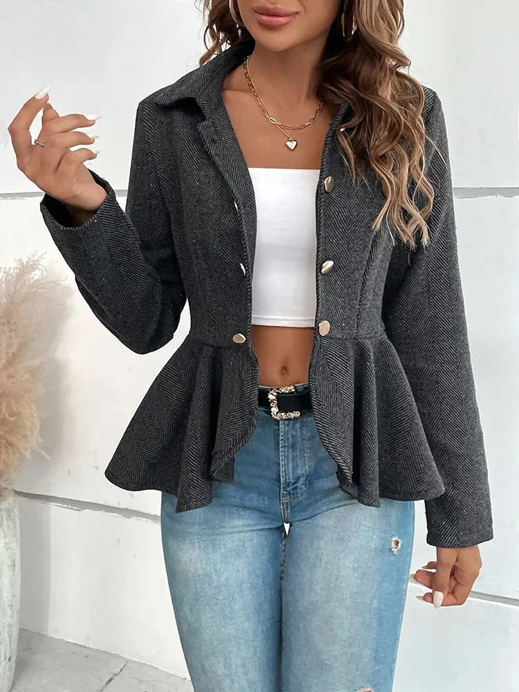 Double-Breasted Peplum Blazer for Chic Layers