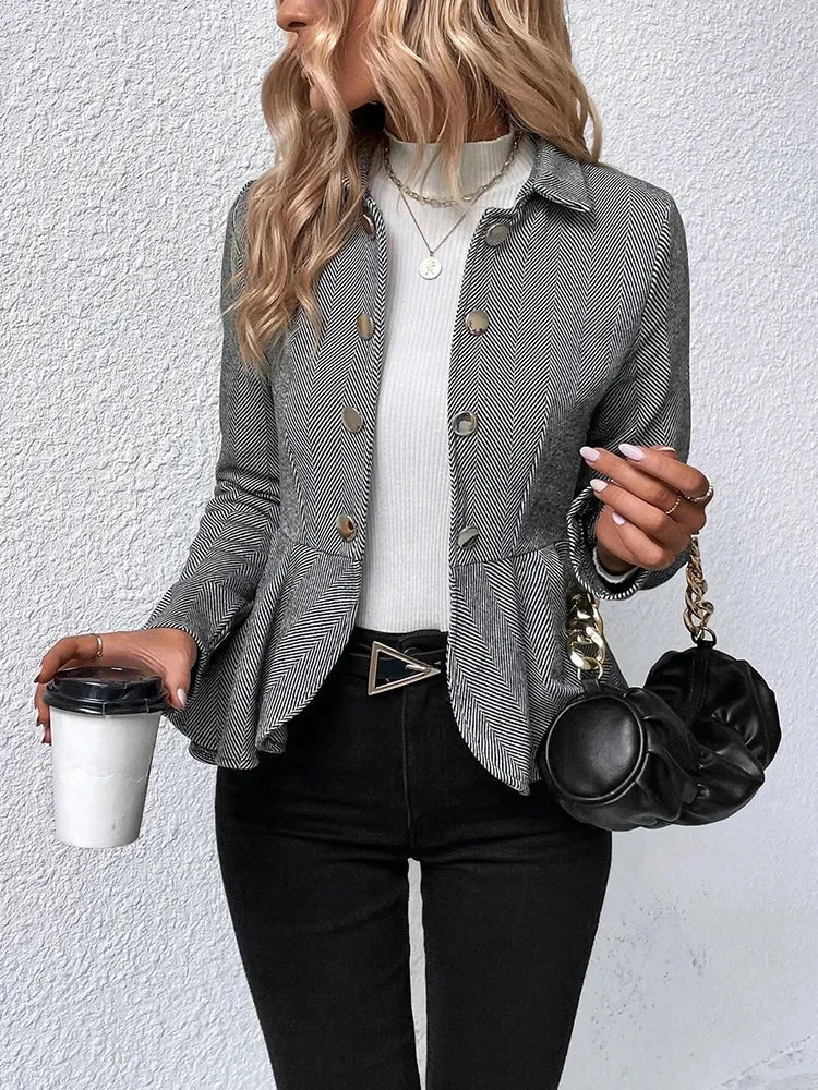 Double-Breasted Peplum Blazer for Chic Layers