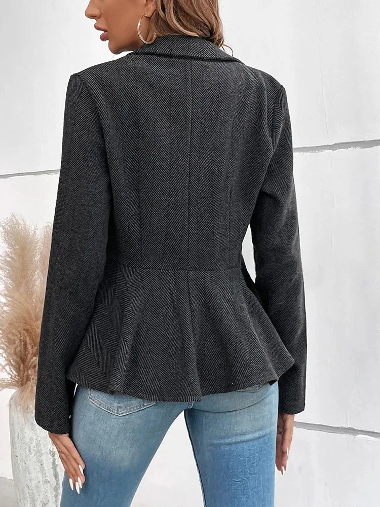 Double-Breasted Peplum Blazer for Chic Layers