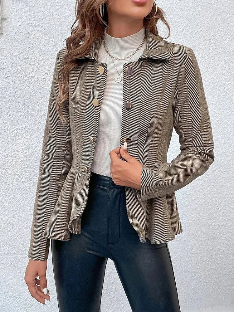 Double-Breasted Peplum Blazer for Chic Layers