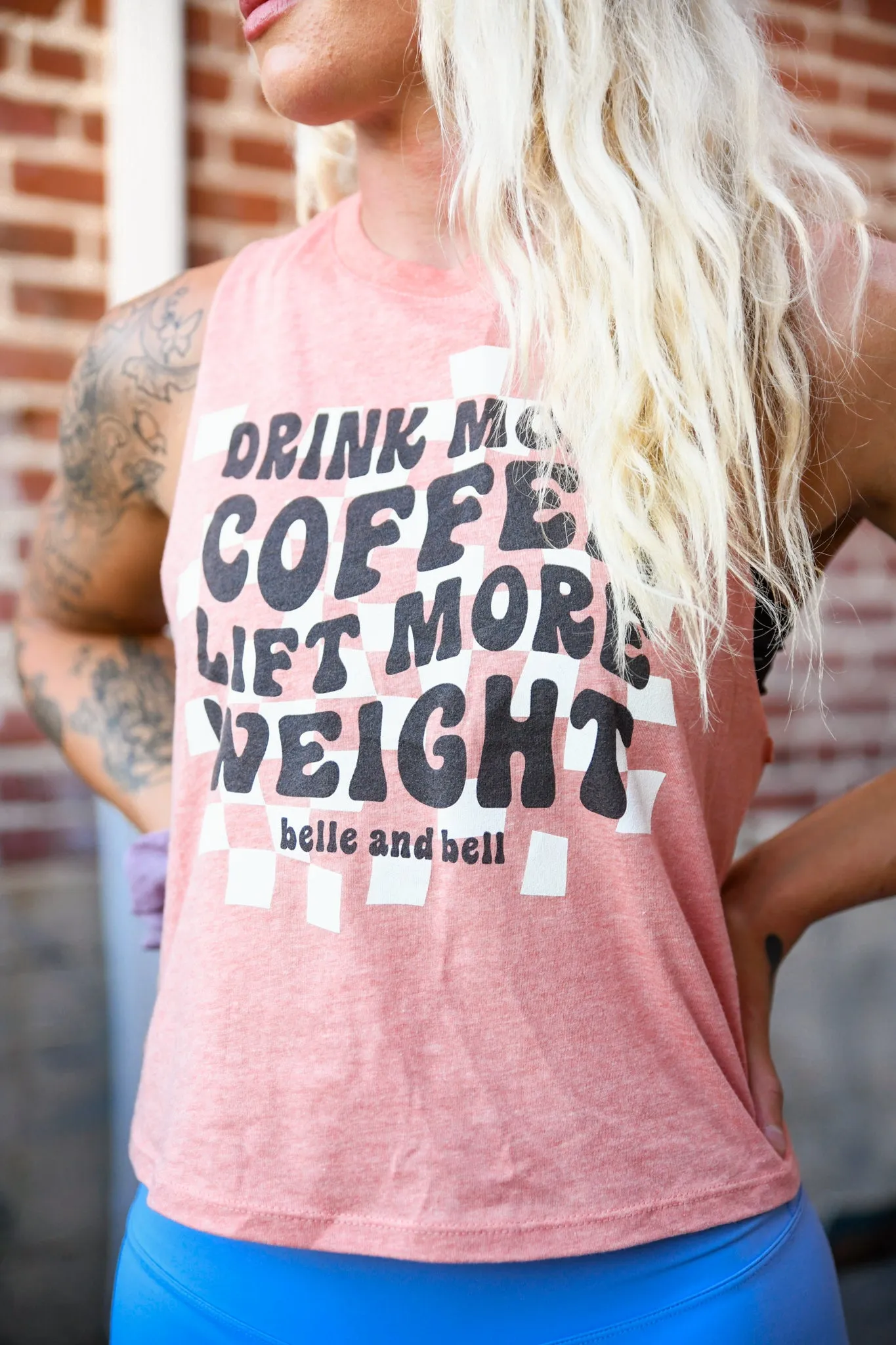 Drink More Coffee Lift More Weight - Racerback Crop
