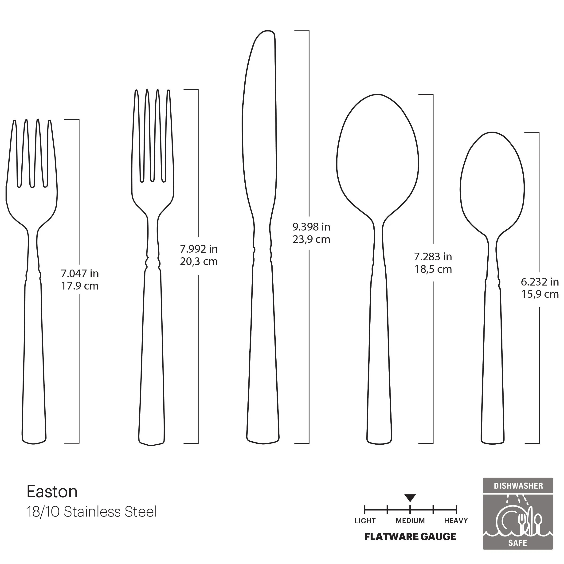 Easton 5 Piece Fine Flatware Place Setting