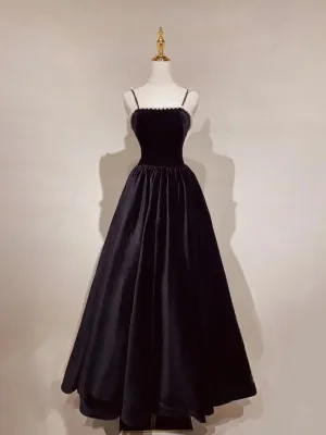 Elegant A-Line Spaghetti Straps Sleeveless Backless Long Prom Dresses With Beading