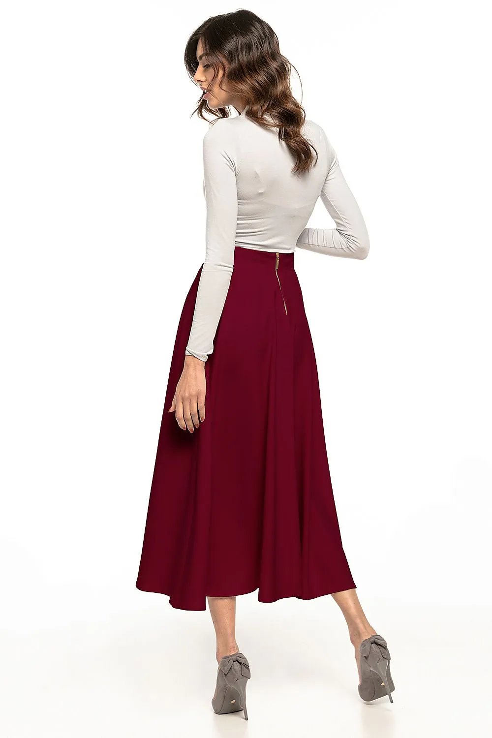 Elegant Belted Midi Skirt