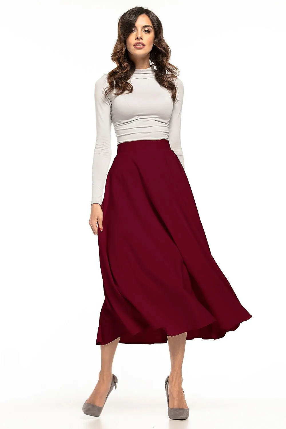 Elegant Belted Midi Skirt