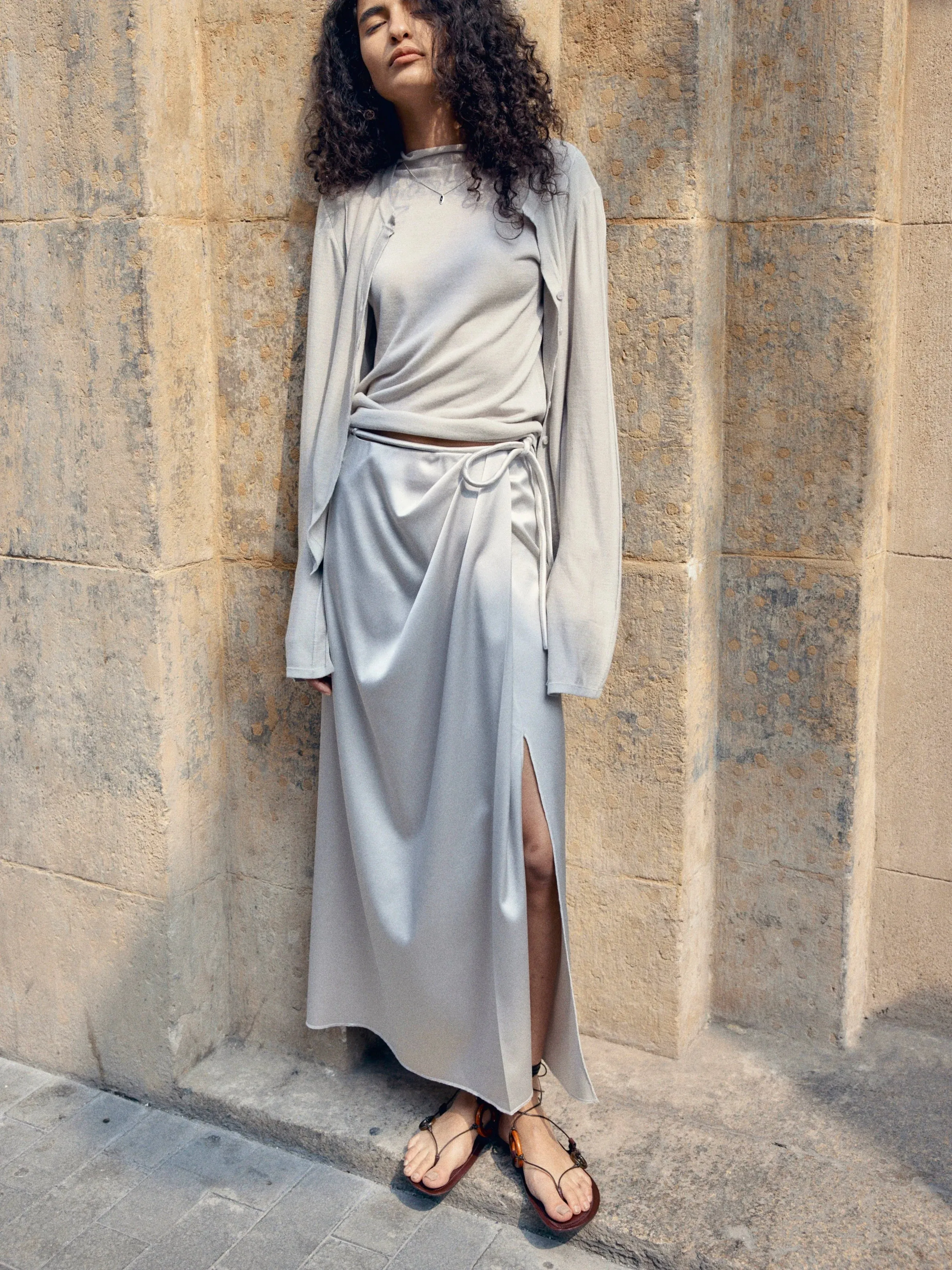 Elegant Satin Wrap Skirt